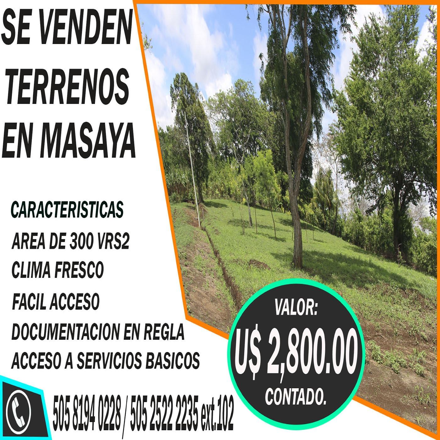VENTA DE LOTES DE TERRENOS EN MASAYA